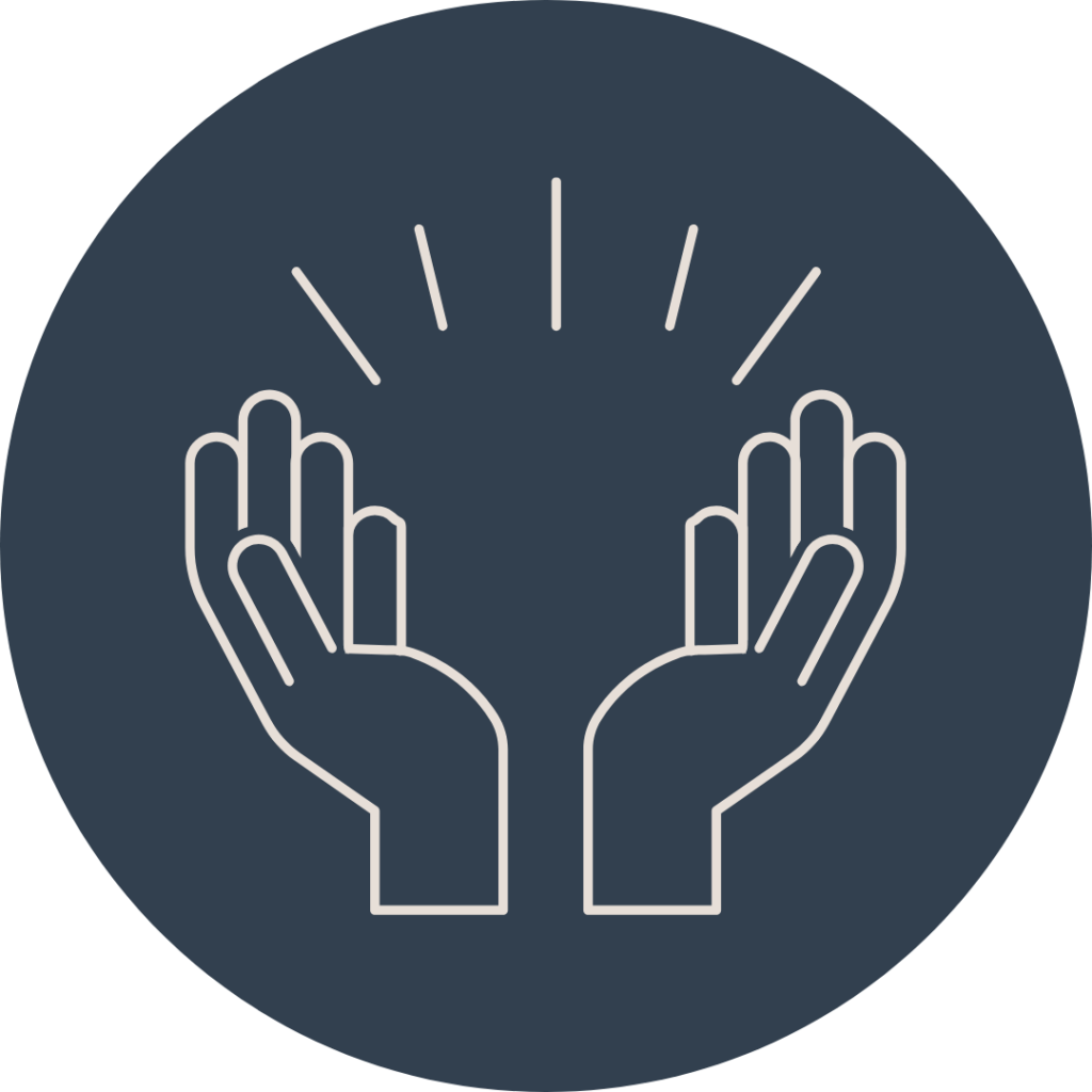 icon, das zwei heilende Hände zeigt (Orthopädie und Traumatologie in Walding)