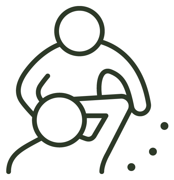 Icon, das einen Physiotherapeuten beim Abbiegen eines Arms zeigt (Orthopädie und Traumatologie in Walding)